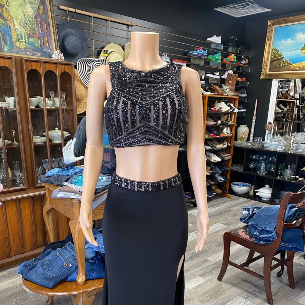 Black two piece gown